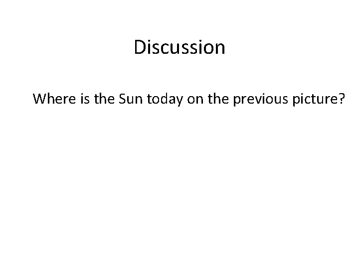 Discussion Where is the Sun today on the previous picture? 