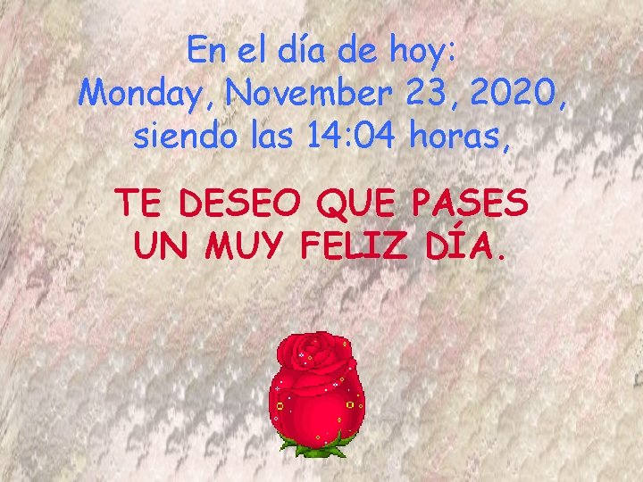 En el día de hoy: Monday, November 23, 2020, siendo las 14: 04 horas,