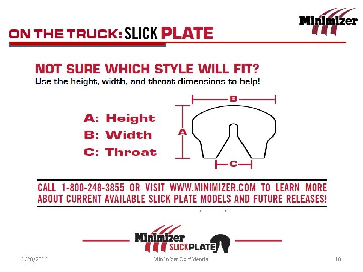 Slick Plate 1/20/2016 Minimizer Confidential 10 