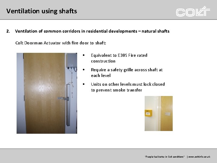 Ventilation using shafts 2. Ventilation of common corridors in residential developments – natural shafts
