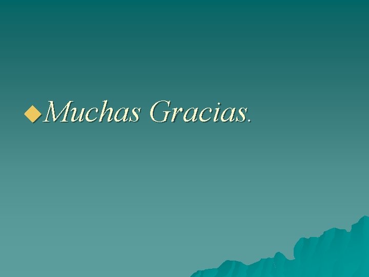  Muchas Gracias. 