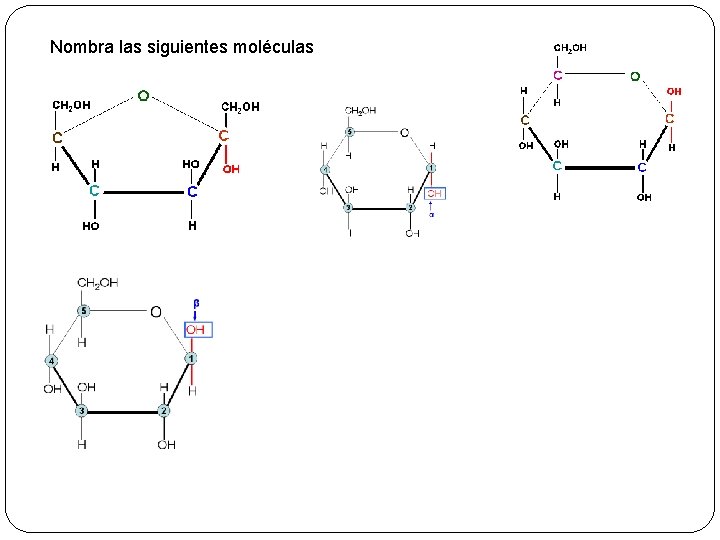 Nombra las siguientes moléculas 