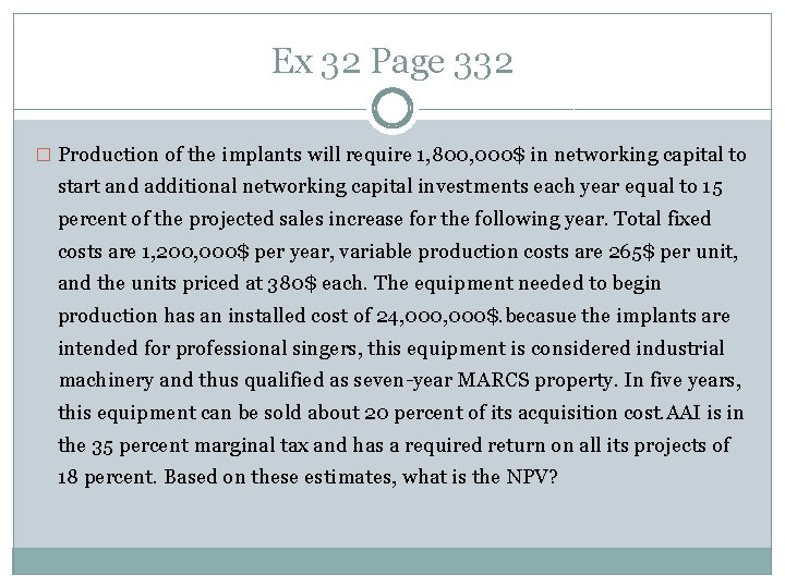 Ex 32 Page 332 � Production of the implants will require 1, 800, 000$