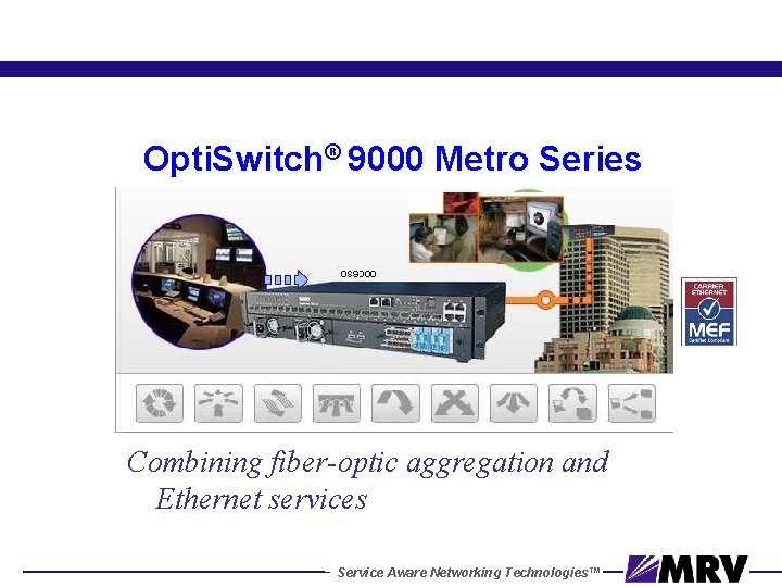 Connectivity Unlimited™ Opti. Switch® 9000 Metro Series Combining fiber-optic aggregation and Ethernet services Service