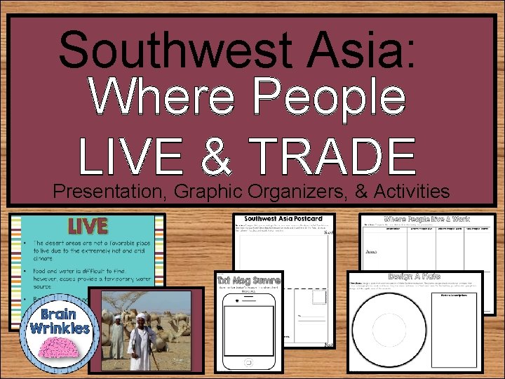 Southwest Asia: Where People LIVE & TRADE Presentation, Graphic Organizers, & Activities 