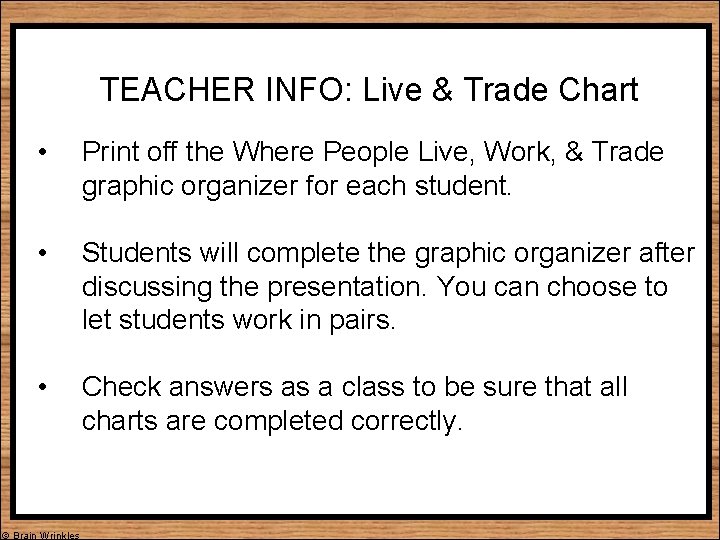 TEACHER INFO: Live & Trade Chart • Print off the Where People Live, Work,