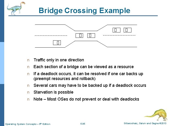 Bridge Crossing Example n Traffic only in one direction n Each section of a
