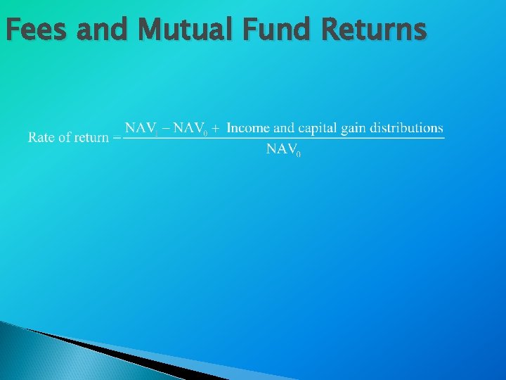 Fees and Mutual Fund Returns 