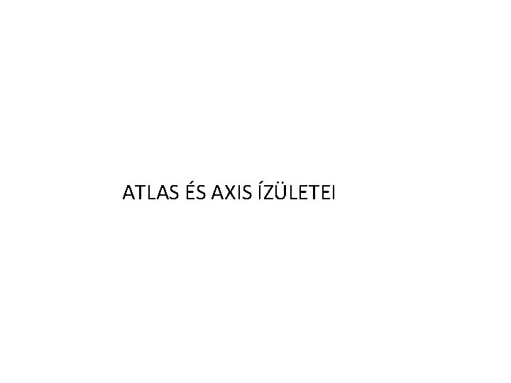 ATLAS ÉS AXIS ÍZÜLETEI 