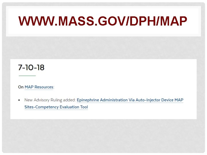 WWW. MASS. GOV/DPH/MAP 