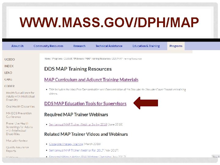 WWW. MASS. GOV/DPH/MAP 