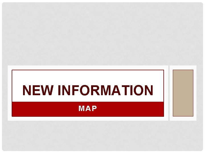 NEW INFORMATION MAP 