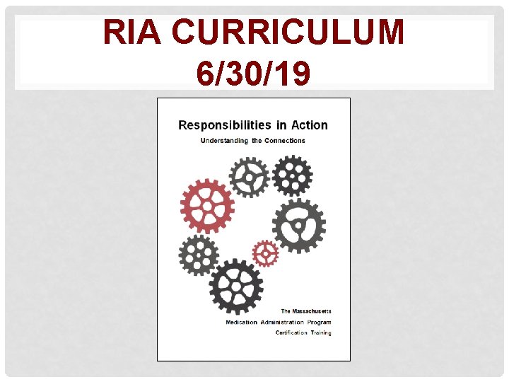 RIA CURRICULUM 6/30/19 