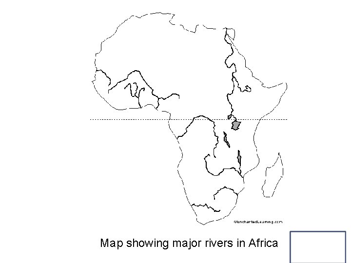 Map showing major rivers in Africa 