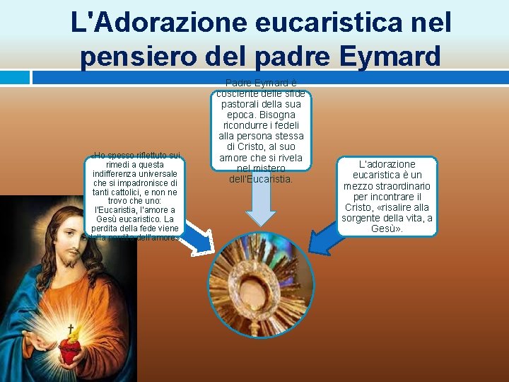 L'Adorazione eucaristica nel pensiero del padre Eymard «Ho spesso riflettuto sui rimedi a questa