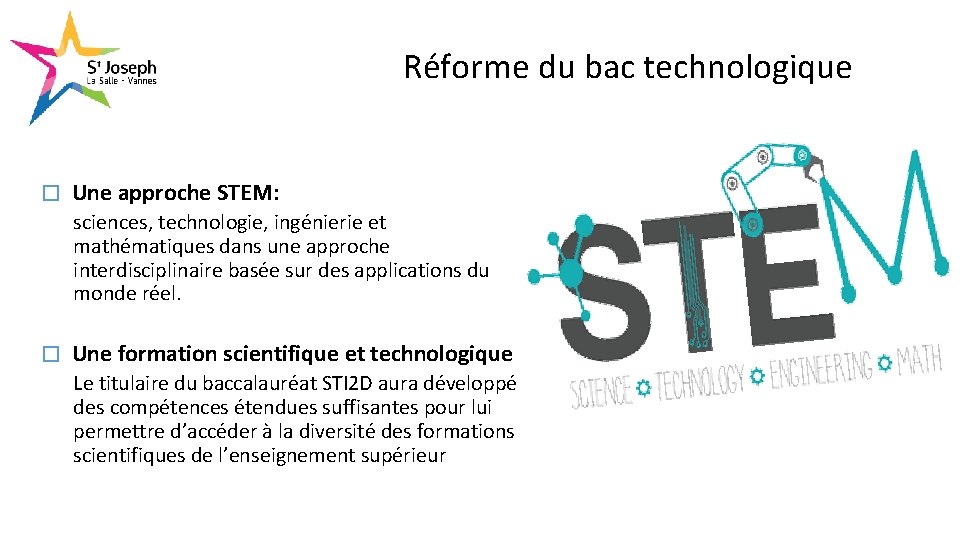 Réforme du bac technologique � Une approche STEM: sciences, technologie, ingénierie et mathématiques dans