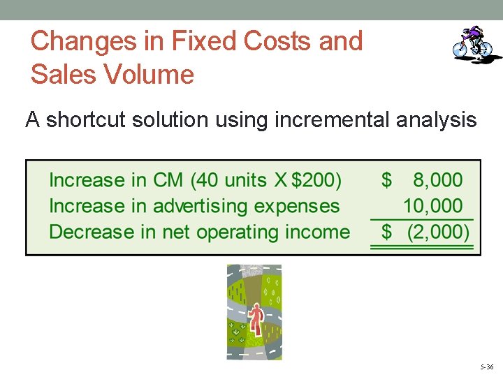 Changes in Fixed Costs and Sales Volume A shortcut solution using incremental analysis 5