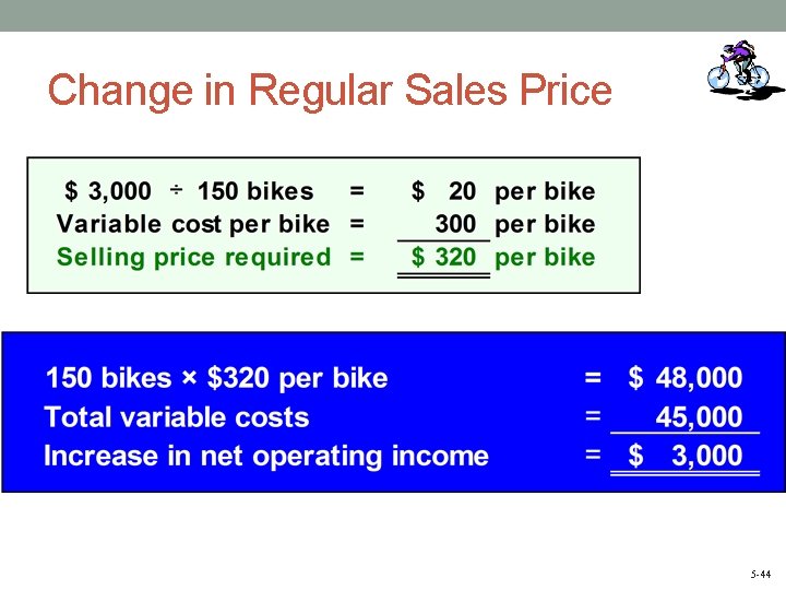 Change in Regular Sales Price 5 -44 