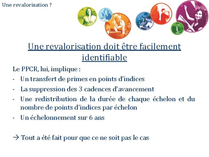 Une revalorisation ? Une revalorisation doit être facilement identifiable Le PPCR, lui, implique :