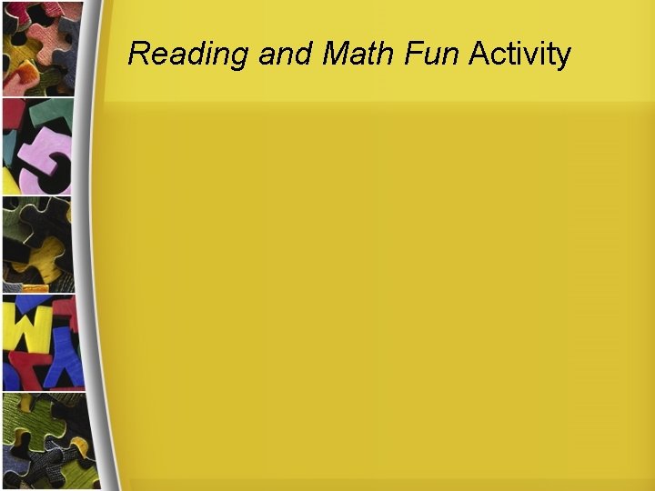 Reading and Math Fun Activity 