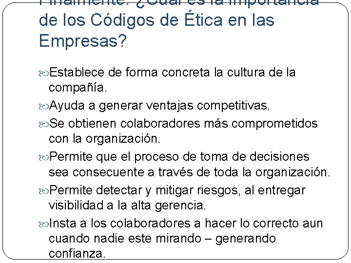 La Importancia de los Cdigos de tica en