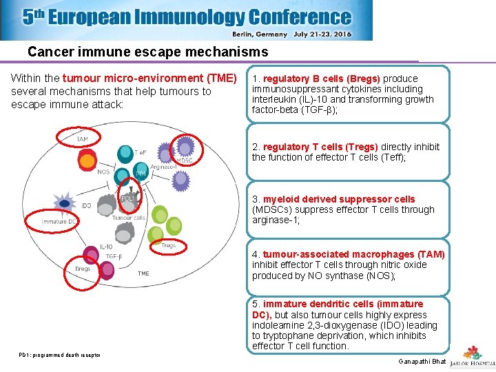 Cancer immune escape mechanisms Within the tumour micro-environment (TME) several mechanisms that help tumours Cancer immune escape mechanisms Within the tumour micro-environment (TME) several mechanisms that help tumours