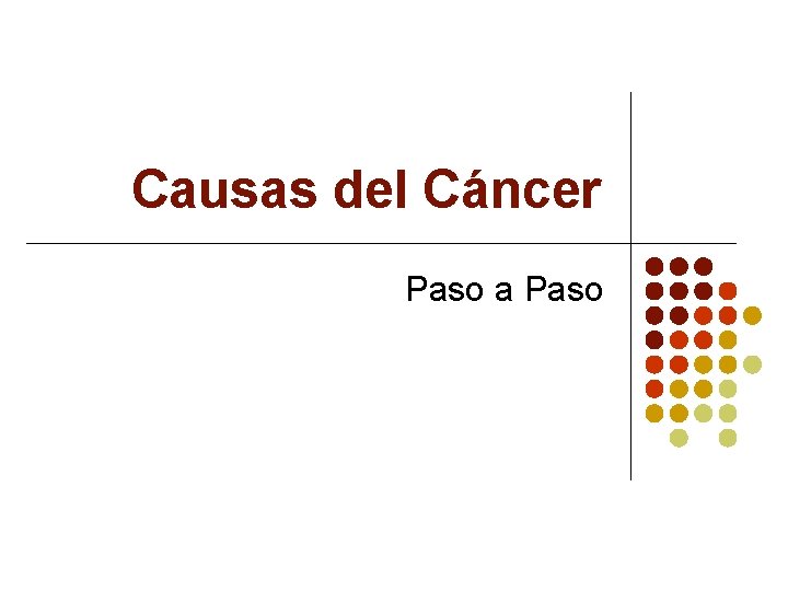 Causas del Cáncer Paso a Paso 