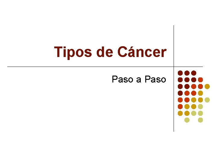 Tipos de Cáncer Paso a Paso 