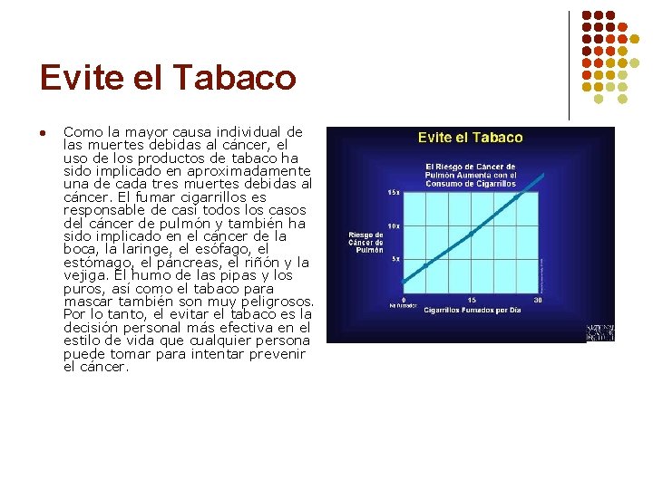 Evite el Tabaco l Como la mayor causa individual de las muertes debidas al