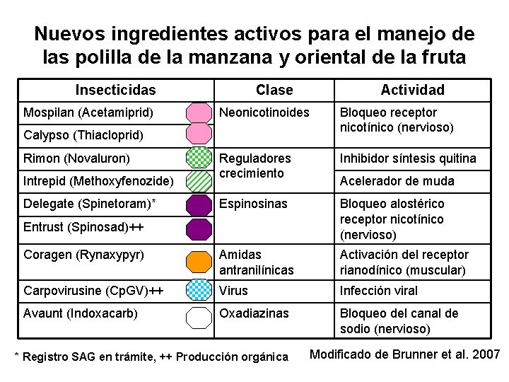 Nuevos ingredientes activos para el manejo de las polilla de la manzana y oriental