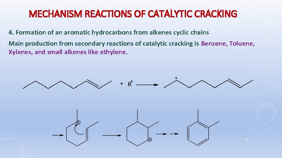 MECHANISM REACTIONS OF CATALYTIC CRACKING • 4. Formation of an aromatic hydrocarbons from alkenes