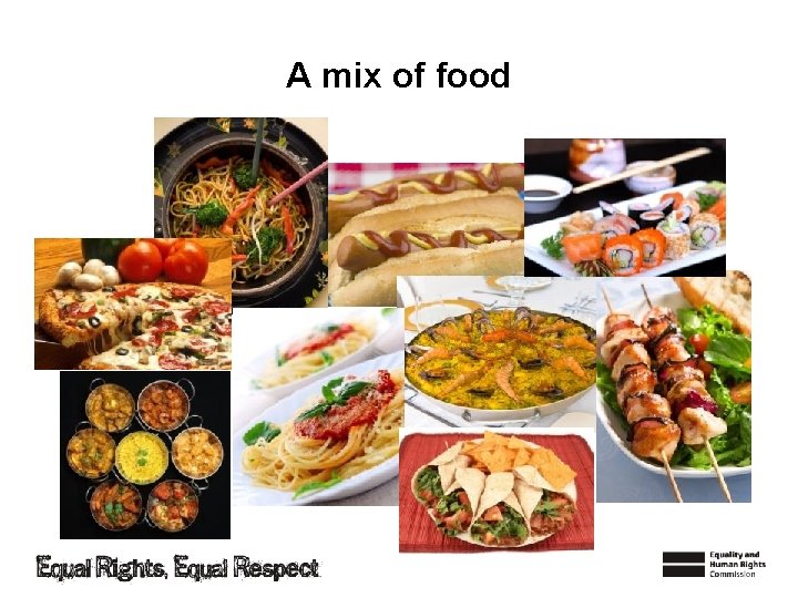 A mix of food 