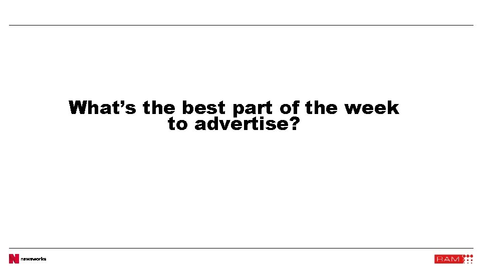 What’s the best part of the week to advertise? 