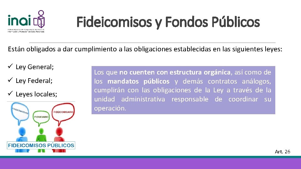 Fideicomisos y Fondos Públicos Están obligados a dar cumplimiento a las obligaciones establecidas en