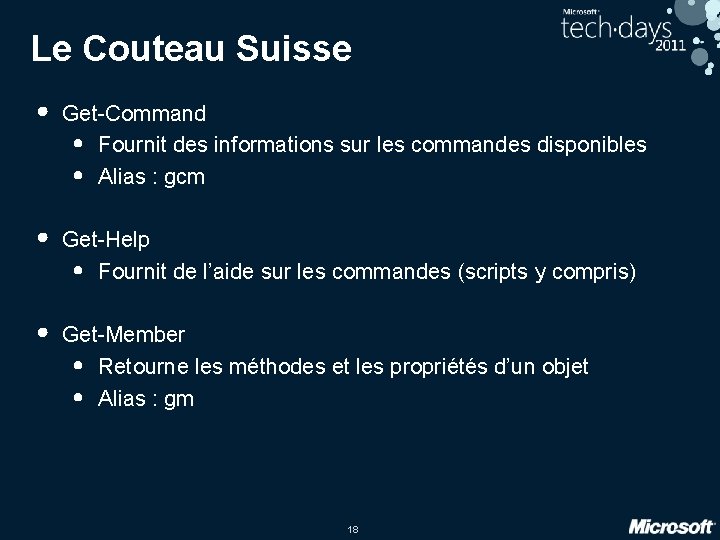 Le Couteau Suisse • Get-Command • Fournit des informations sur les commandes disponibles • Le Couteau Suisse • Get-Command • Fournit des informations sur les commandes disponibles •