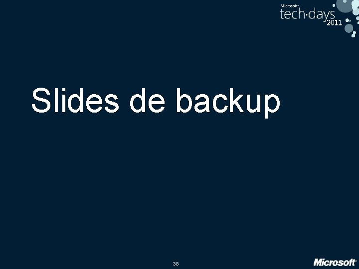 Slides de backup 38 Slides de backup 38