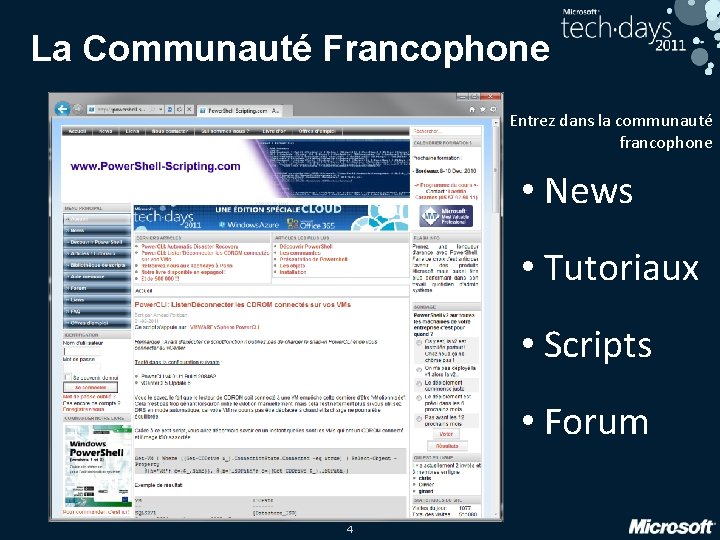 La Communauté Francophone Entrez dans la communauté francophone • News • Tutoriaux • Scripts La Communauté Francophone Entrez dans la communauté francophone • News • Tutoriaux • Scripts