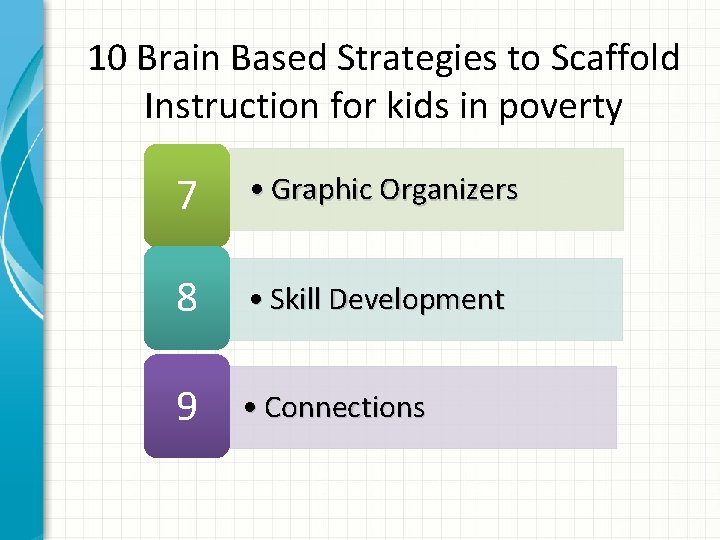 10 Brain Based Strategies to Scaffold Instruction for kids in poverty 7 • Graphic