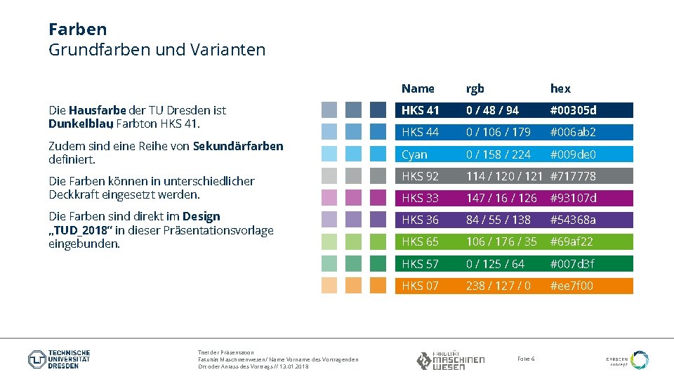 Farben Grundfarben und Varianten Name rgb hex HKS 41 0 / 48 / 94