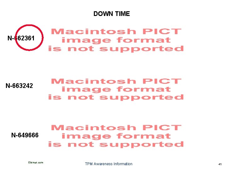 DOWN TIME N-662361 N-663242 N-649666 Elsmar. com TPM Awareness Information 41 