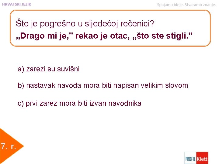 Što je pogrešno u sljedećoj rečenici? „Drago mi je, ” rekao je otac, „što