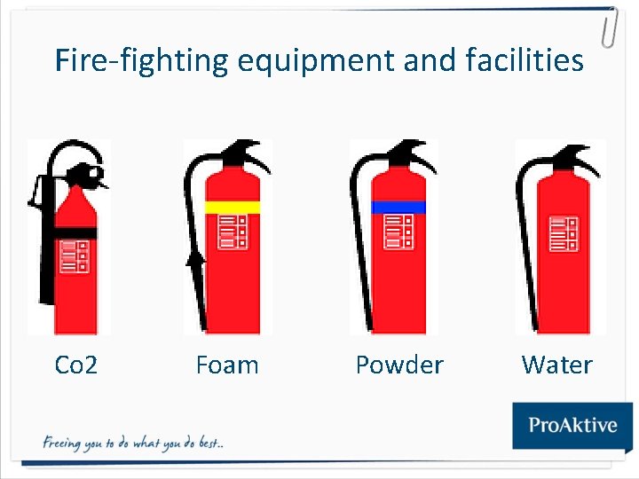 Fire-fighting equipment and facilities Co 2 Foam Powder Water 