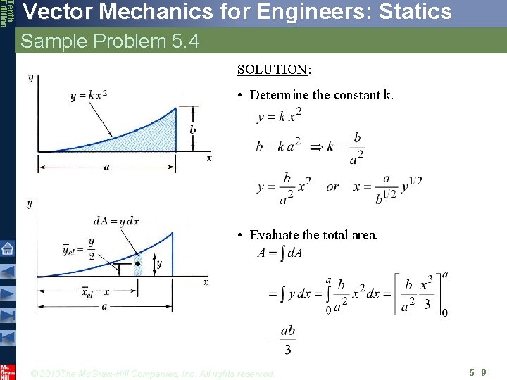 Tenth Edition Vector Mechanics for Engineers: Statics Sample Problem 5. 4 SOLUTION: • Determine