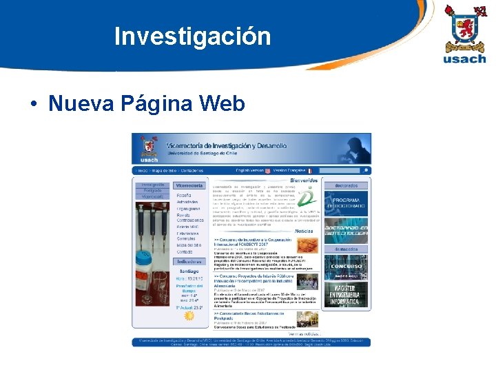 Investigación • Nueva Página Web 