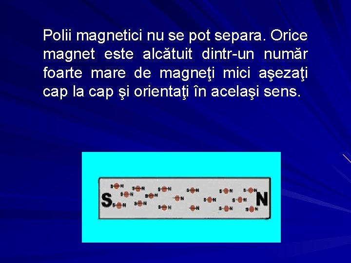 Polii magnetici nu se pot separa. Orice magnet este alcătuit dintr-un număr foarte mare