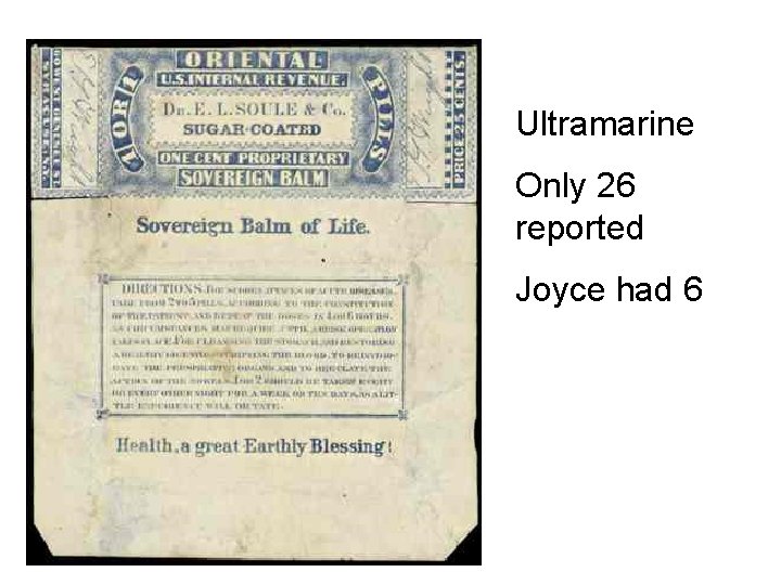 Ultramarine Only 26 reported Joyce had 6 Ultramarine Only 26 reported Joyce had 6