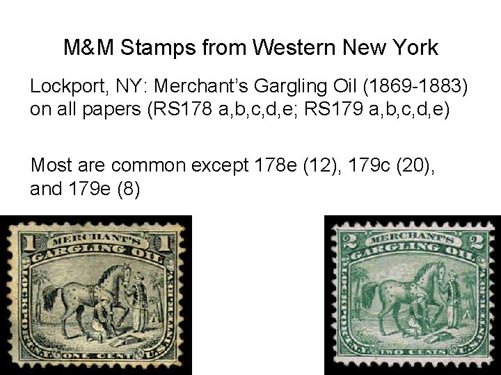 M&M Stamps from Western New York Lockport, NY: Merchant’s Gargling Oil (1869 -1883) on M&M Stamps from Western New York Lockport, NY: Merchant’s Gargling Oil (1869 -1883) on