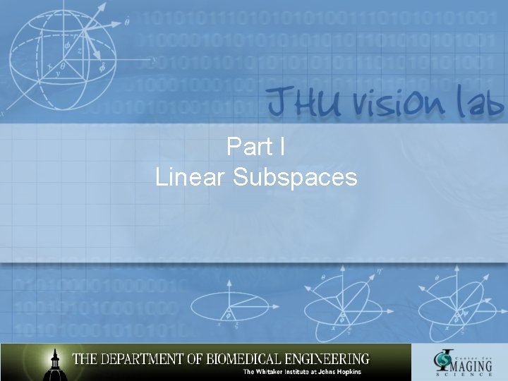 Part I Linear Subspaces 