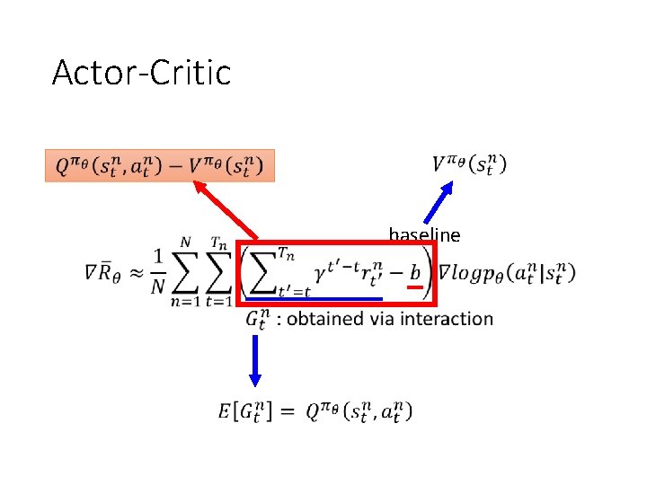 Actor-Critic baseline 