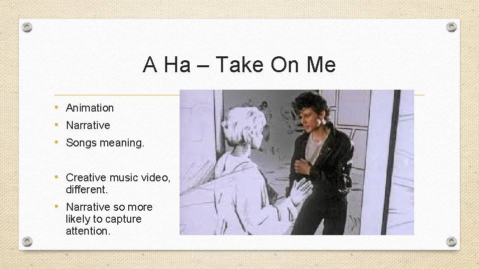 A Ha – Take On Me • Animation • Narrative • Songs meaning. •